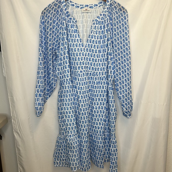 Vineyard Vines Seastitch Block Print Floral gauze dress - size medium - Picture 4 of 15